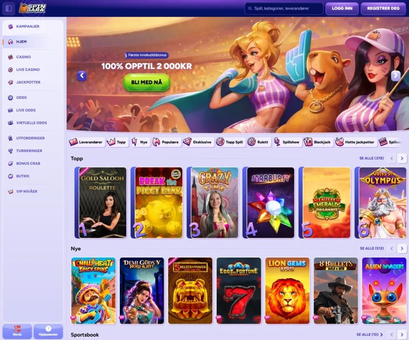 Registra Ora a Spinbara Casino e ricevi Bonus e Free Spins Gratuito
